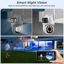 Hiseeu-Wireless Surveillance Camera, Dual Lens, 4X Digital Zoom, AI Human Detect, ONVIF, Outdoor Security PTZ IP Cameras, 4K, 8M