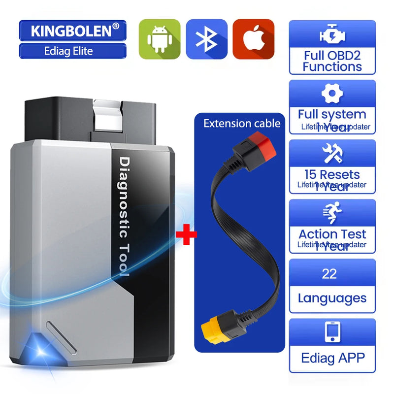 [2025 NEW] KINGBOLEN Ediag Elite Bi-Directional Scanner with Lifetime free update &15 Resets Car Diagnostic Tool pk Thinkdiag