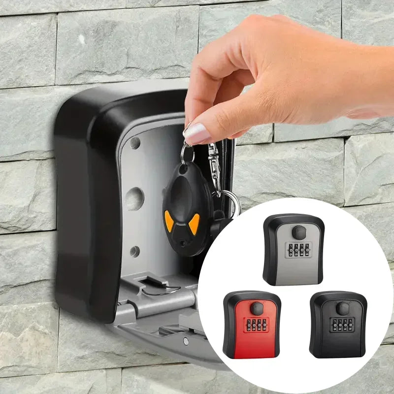 Smart Code Password Key Lock Box Storage Home Key Wall Mounted Key Safe Box Waterproof Outdoor Keybox 4 Digits Passwords