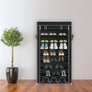 10-Tier Dustproof Shoe Rack Organizer - Black Closet Storage Cabinet for Space-Saving Shoes