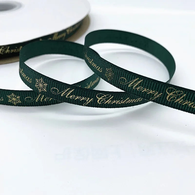 New 5 Yard 10 Mm Ribbed Christmas Ribbon Wedding Christmas Party Decoration DIY Craft Ribbon Card Gift Wrapping Supplies