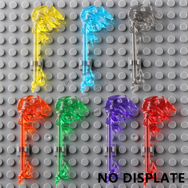 5PCS Cartoon Special Effects Pieces Arm Fist Wind Lightning Leg Flames Weapons Accessories Assemble Scene Bricks Kids for Toys