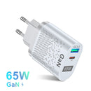 USLION AU EU US UK Plug 65W GaN Charger Tablet Laptop Fast Charger USB Type C Quick Charger Mobile Phone Charger For iPhone POCO