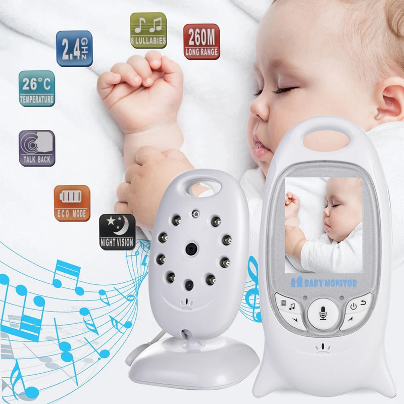 VB601 Baby Monitor 2 inch BeBe Babi Electronic Babysitter Radio Video Nanny Camera Night Vision Temperature Monitoring 8 Lullaby