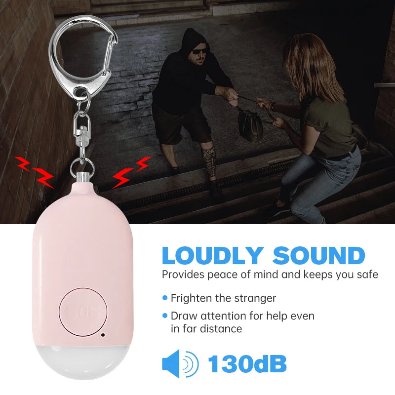 Kids Elderly Women Emergency SOS Personal Alarm Self Defense Keychain- Panic Button Or Pull Pin Alert Device 130 DB Loud Safety