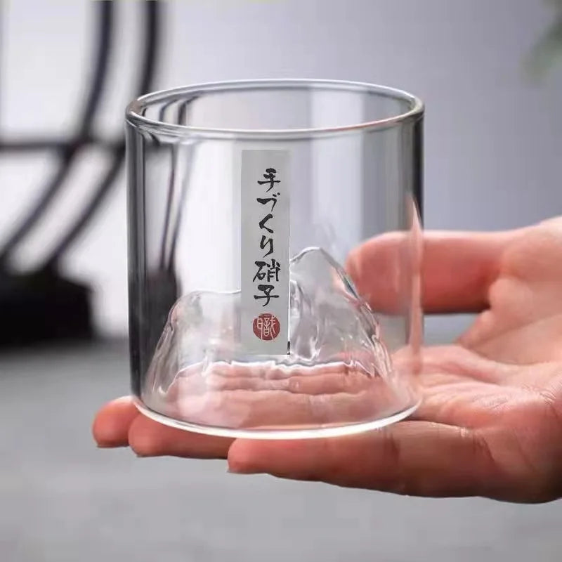 Fuji Mountain Glass Cup Retro Japanese Water Cup Heat Resistant Coffee Tea Cup Whisky Glass