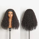 Jerry Curly Half Wig Human Hair Brazilian Deep Wave Curly Half Wig Human Hair 3 IN 1 Seamless Clip Ins Flip Over Drawstring Half Wig 200% Density Full Machine Made for Women Ready to Wear On Clearance Sale Pre Plucked Wig Par