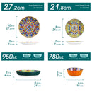 vancasso 6-24 Piece Ceramic Dinnerware Set Stoneware Bohemian Style Dinnerware with Dinner/Dessert Plate/Cereal/Pasta Bowl For 6