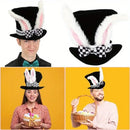 1pcs One Size Fits All Easter Hat Cosplay Holiday Party Decorative High Hat with Ears Velvet Rabbit Ear Party Hats