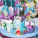 12pcs Mermaid Tail Little Mermaid Birthday Party Treat Bag Under the Sea Themed Goodies Bags Candy Boxes Small Gifts for Guests