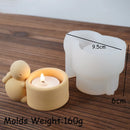 3D Easter Rabbit Candle Holder Silicone Mold DIY Round Shape Candlestick Candle Jar Plaster Cement Resin Casting Mold Home Decor