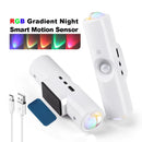 4PCS USB Rechargeable Motion Sensor Night Light 3 Modes, LED Magnetic Mounting Up Down Wall Lamp Indoor for Stairway, Bedroom