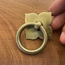 XIPEIYI Brass Leaf Shape Retro Drawer Pulls Kitchen Door Handle and Knobs Bronze Cabinet Hardware Ancient Furniture Door Knocker