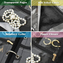 Travel Jewelry Organizer Case,Jewelry Bags Jewelry Storage Book Binder with Clear Zipper Velvet Pouch for Traveling,Earrings
