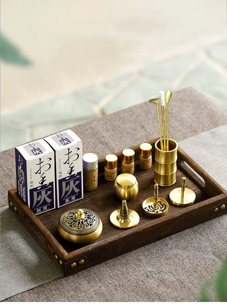 Incense Burner Set Brass Incense Fragrance Making Kit Incense Sealing Mold Incense Holder for Yoga Meditation Home Fragrance