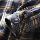 Autumn Winter Men's Fleece Linend Warm Shirt Jackets Thickened Long Sleeve Flannel Checked Shirts Vintage Casual Men Shirt Coats
