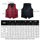 Dibangu Classic Red Black Paisley Men's Suit Vest Necktie Pocket Square Cufflinks Set Formal Business Waistcoat for Man Wedding