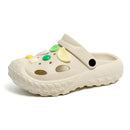 Cartoon Cute bow tie  Garden Sandals Women Summer Slippers Casual White Slip on Garden Women Hole Sandals zuecos de verano mujer