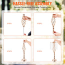 SucceBuy Tall Crystal Wedding Flower Stand Metal Wedding Centerpiece Vase Gold Flower Holders Floral Display Rack for Wedding