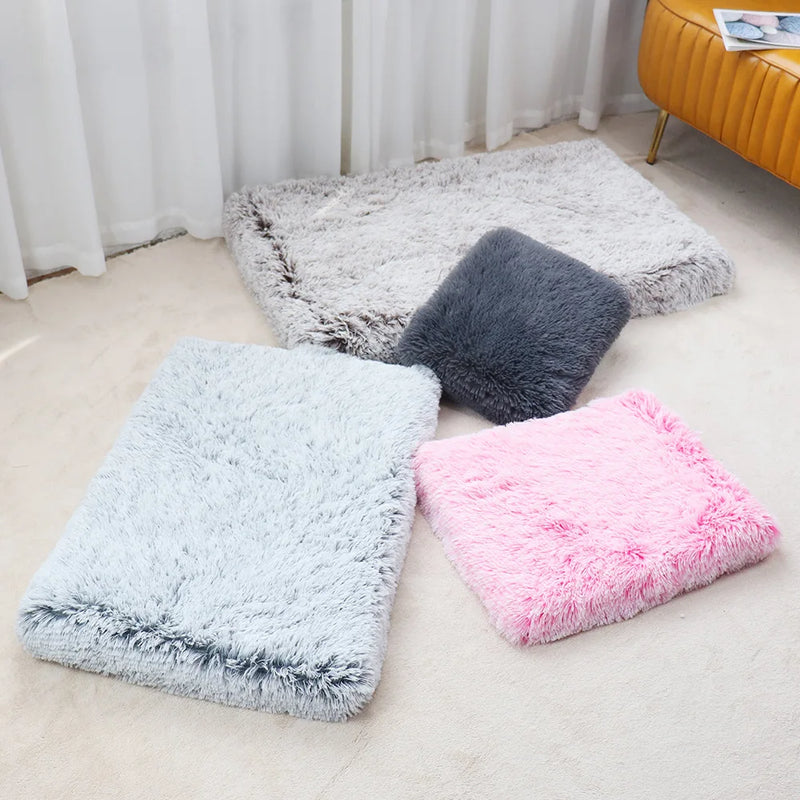 New With ZippeSoft Dog Pad Plush Square Kennel Cat Pad Pet Sofa Bed Pet Supplies Washable Large DogBed Sofa Bed Portable Pet Bed