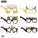 2026 New Year Paper Glasses 6/12pcs Festive New Year's Eve Party Glasses Fun Photo Props Party Eve Decoration Universal Size