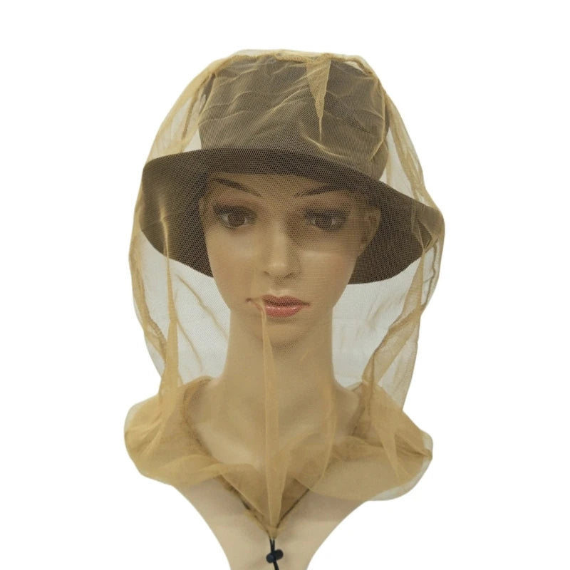 Mosquito Head Net Fine Mesh Insect Netting, Head Net Hat Anti-Mosquitos Mesh