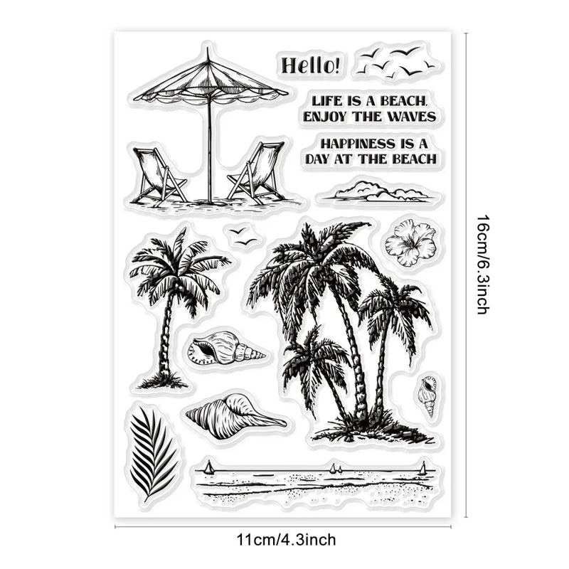 1Sheet Spring Cherry Blossom Season Clear Stamps for DIY Scrapbooking Flowers Silicone Clear Stamp Seals for Cards Making Photo