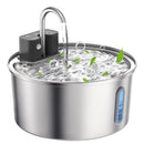 3.2L Wireless Stainless Steel Cat Water Fountain With 4000mAh Battery & Sensor Automatic Filtration Pet Water Drinker Dispenser