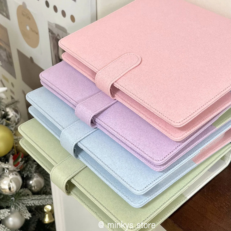 MINKYS Macaroon Sparkling PU A5 Kpop Photocards Collect Book 3inch Photo Cards Storage Album Korea Kawaii Stationery