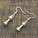 New Fashion Handmade Fitness Equipment Dumbbell Disc Pendants Silver Color Earrings For Womens Style