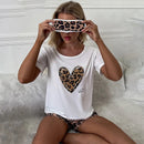 Summer Women's Pajamas Leopard Printing Sleepwear Milk Silk Pyjamas Suit Short Sets Soft Home Clothes Nightwear Two Piece Pijama