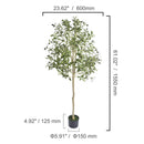 SucceBuy Artificial Olive Tree 4/5/6FT Tall Faux Plant Secure PE Material Anti-Tip Tilt Protection Low-Maintenance Tree for Home