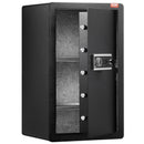 SucceBuy Single/Double Door Safe Box with Key Lock Password & Fingerprint Safe Lock Box with Fireproof Bag Key Rack & LED Light