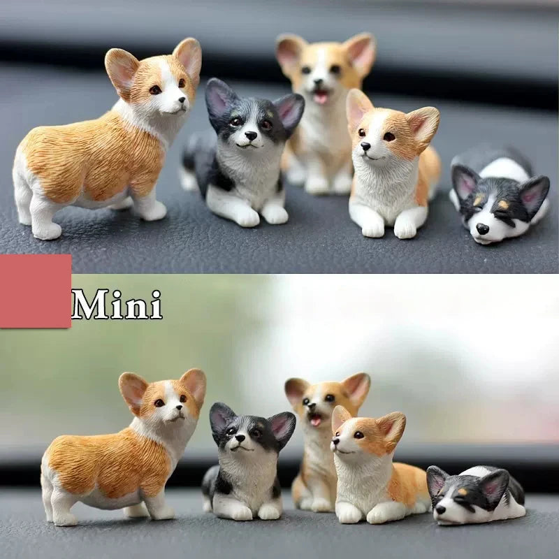 Car Dashboard Dog Toys Accessories Decorate Exquisite Mini Corgi Resin Doll Ornament Auto Interior Cute Puppy Gift Decorations