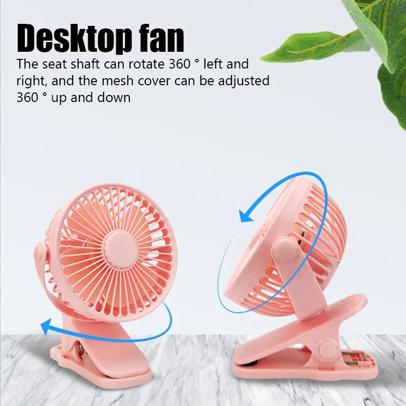 Portable Mini Hand Clip Fan USB Charging Quiet Desktop Electric Fan High Quality Student Dormitory Small Cooling Ventilador Fans