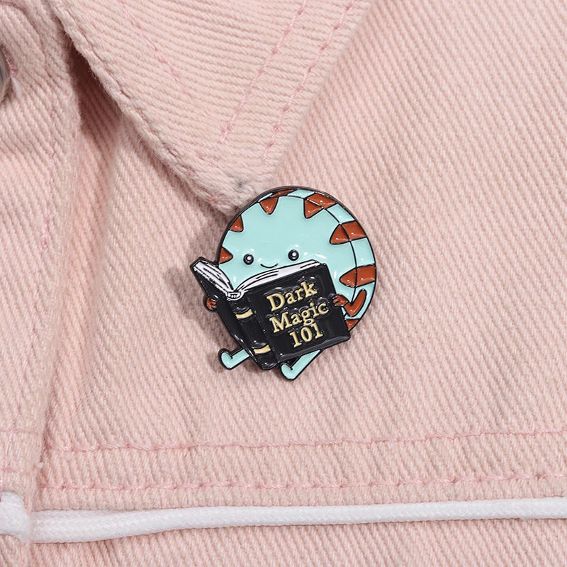 Dark Magic 101 Enamel Pin Cartoon Hobbies For Reading Cute Adventure Time Brooch Lapel Backpack Badge Jewelry Gift For Friends