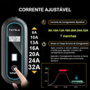 TAYSLA Charger EV 7kW 32A 24A 20A Type 2 AC 80-260V Portable Wallbox Compatible with BYD, GWM and Other Electric Vehicles