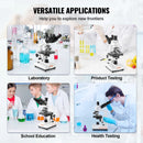 SucceBuy Compound Trinocular Microscope 40X-2500/40X-5000X Magnification Lab Microscope w/ LED Illumination & External Interface