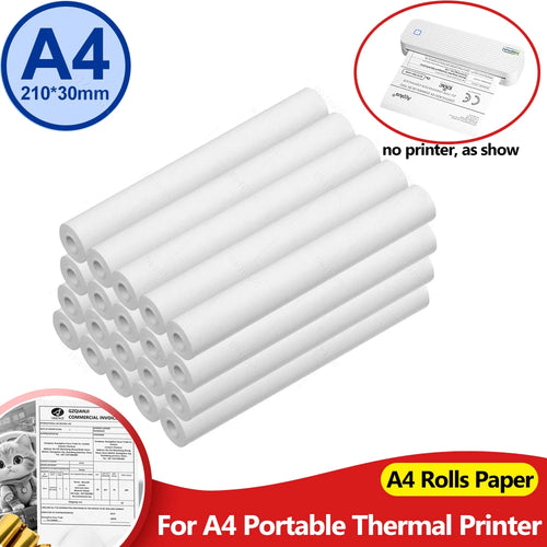 A4 Thermopapier Thermodruckpapier 210*30mm für A4 Wireless Bluetooth A40 Tragbarer Drucker Papierrollen