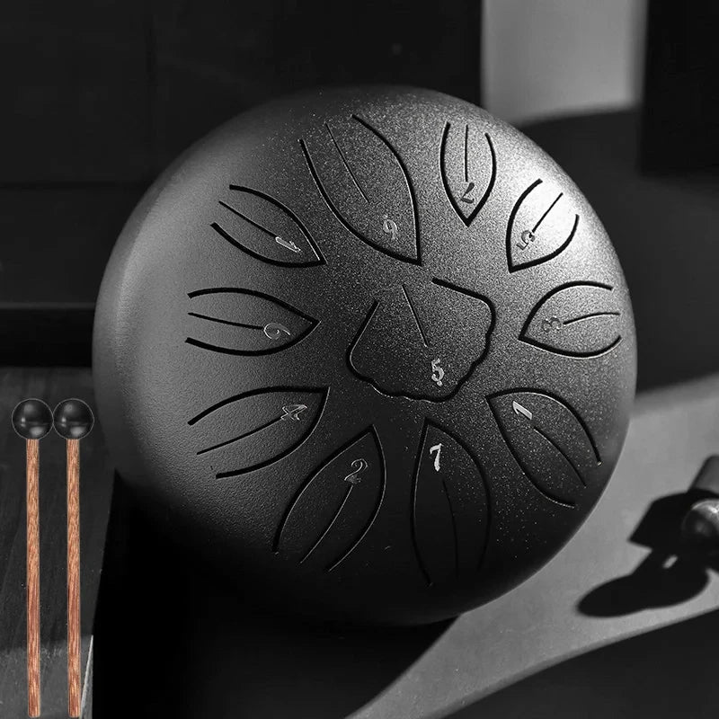 Hluru Glucophone Steel Tongue Drum 6 Inch 11 Notes C5 Key Drums Tone Ethereal Hand Pan Drum Instrument Musical Instruments