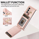 Crossbody Lanyard Phone Case for Samsung Galaxy Z Fold 5 4 3 5G Fold4 Fold3 Folio Wrist Strap Leather Card Holder Wallet Cover