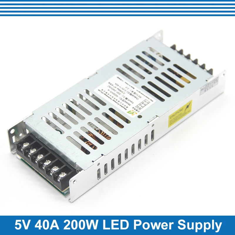 Ultra-thin Special LED display Switching Power Supply 220VAC Input, 5V 40A 200W Output