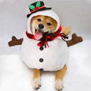 Christmas Snowman Dog Costume Outfits Winter Warm Puppy Cat Apparel for Small Medium Dogs Holiday Party Dressing Clothes