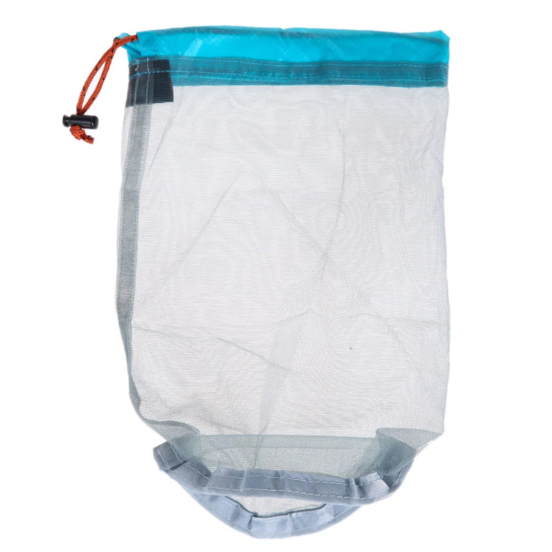 Camping Sports Mesh Storage Bag Ultralight Travel Stuff Sack Drawstring Storage Bag Traveling Organizer Portable Outdoor Tool