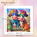 Momoart DIY Oil Painting By Numbers Cow Animal No Frame Wall Art Painting By Number Cattle New Arrivals Flower Decor for Home