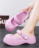 STRONGSHEN Women Summer Platform Clogs Sandal Outdoor Non-slip EVA Mary Jane Hole Shoes Beach Slippers Women's Sandalias Muje