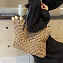 Straw Woven Tote Bags Casual Large Luxury Design Capacity Handbag Beach Shoulder Simple Women's Bag Shopping Summer bolsos