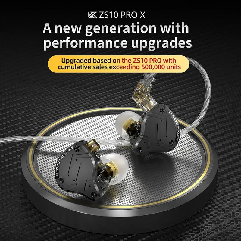 KZ ZS10 PRO X HIFI Bass Metal Hybrid In-ear Earphone Sport Noise Cancelling Headset Earbuds