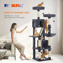 Sturdy Multi-Level Cat Tree Tower with Natural Sisal Scratching Posts,Cozy Hammock&Condo, Large Top Perch, and Fun Dangling Ball