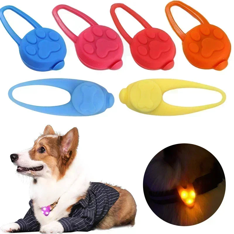 Dog Cat Collar Glow Pendant Colored LED Flashlight Pet Dog Night Safe Pet Leader Necklace Glow Brightly Decorated Led Dog Collar
